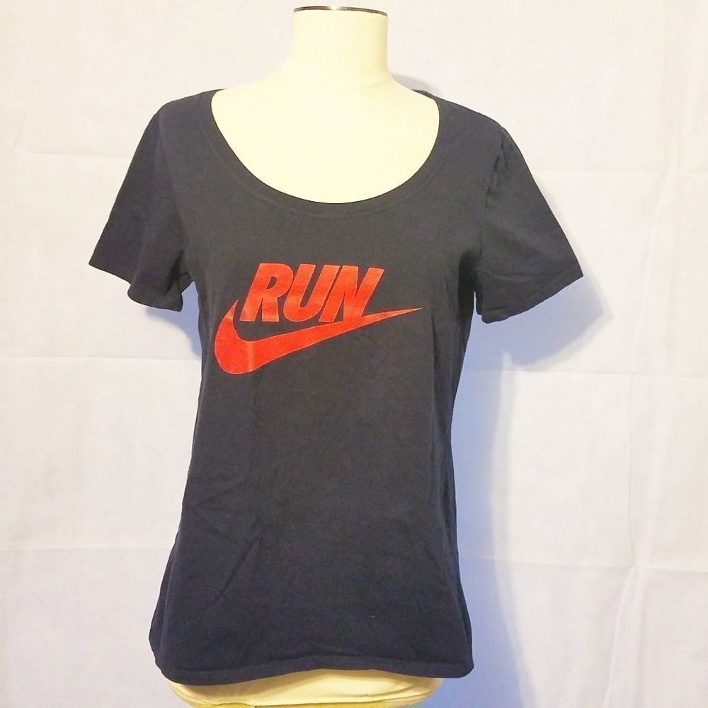 Nike Blue "Run" tshirt sz L (Fits smaller)